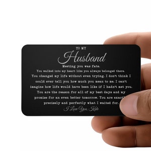 Regalo para el marido Cartera Insertar tarjeta Regalo personalizado a mi hombre Novio Regalo del día de la boda de la novia Día del Padre Regalo del quinto aniversario