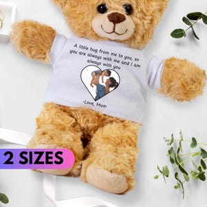 Custom Plush Teddy Bear Memorial Gift Custom Photo In loving Memory Keepsake Emotional Support bear for Boy or girl, Loss of Mother Memory