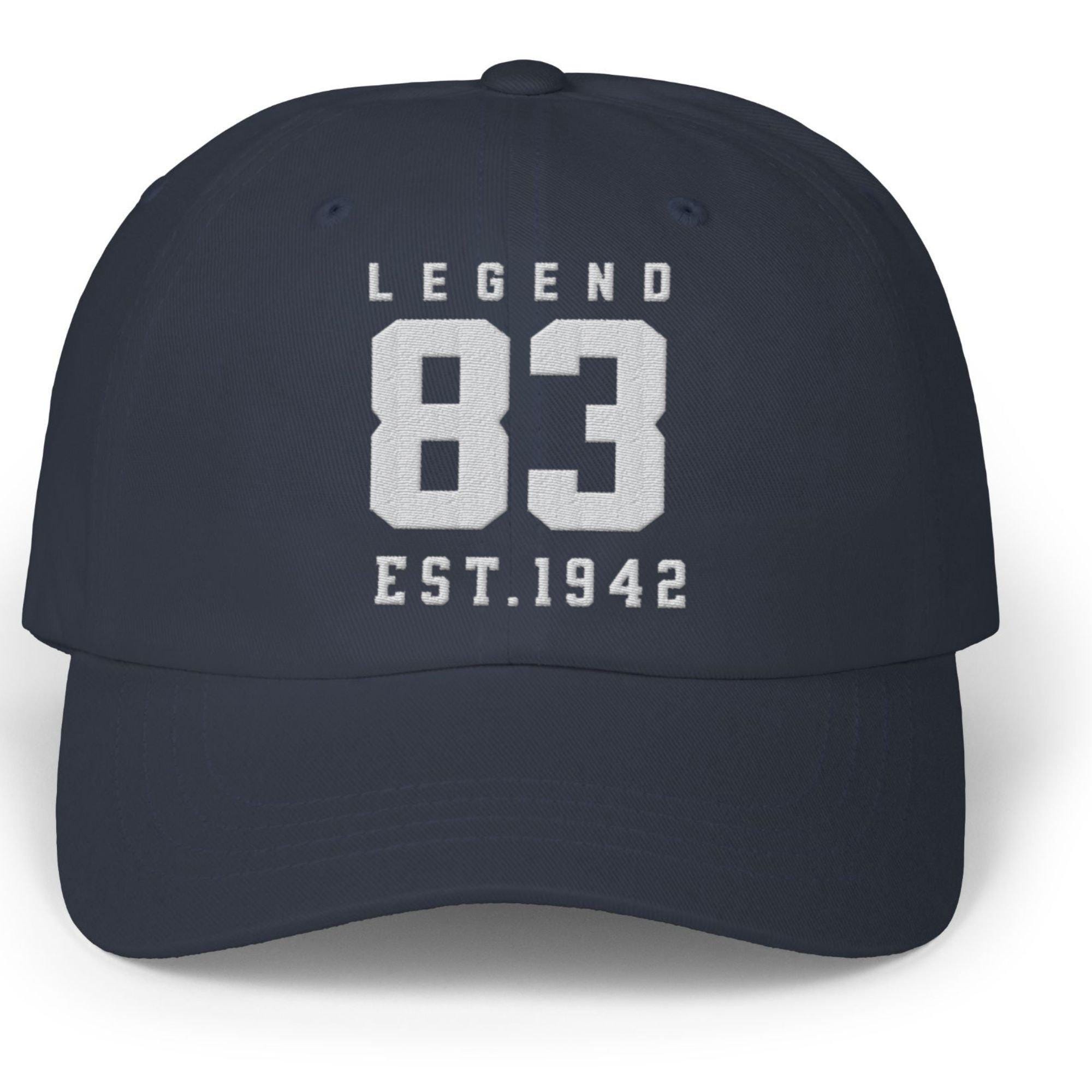 Trendy Apparel Shop Vintage 1936 Embroidered 83rd Birthday Cap - Navy Cotton Twill, Low Profile, Adjustable - View #14