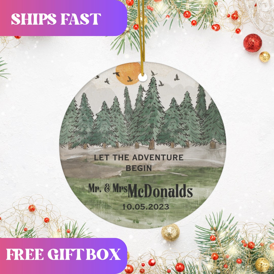 Wedding Gift Ornament Personalized Married Ornament Just Married
