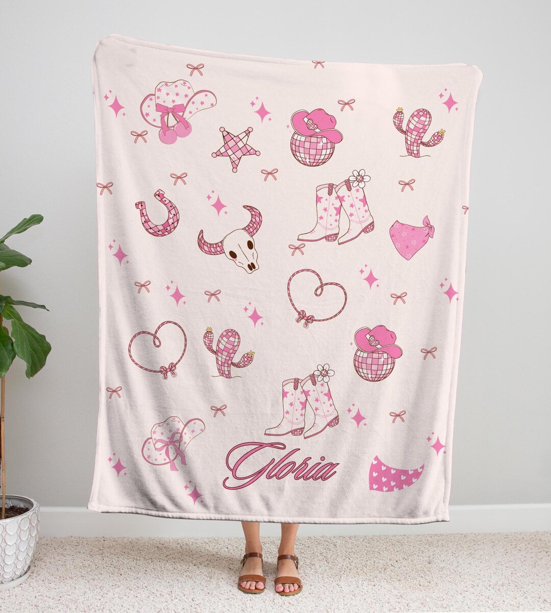 Sassy Cowgirl Delight Quilted Blanket NCU0TH683 main image 1