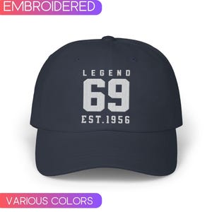69th Birthday Embroidered Hat, Est.1956 Baseball Cap, Sixty Nineth Birthday Cap, Gift for dad, Gift from daughter to father, gift for mom