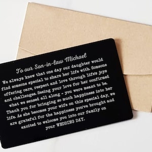 Bräutigam Geschenk für meinen Schwiegersohn am Hochzeitstag