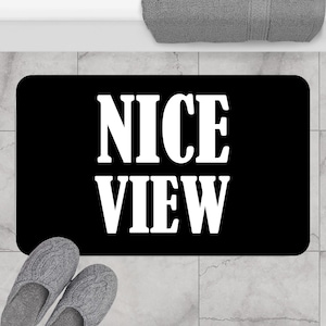 Funny Bath mat,Nice View Bath mat for apartment decor, Funny home decor absorbant bath mat, Large Raunchy Humor bathroom mat, 24x17 mat