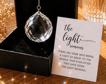 Attrape-soleil en cristal personnalisé en mémoire d'amour, cadeaux de mémoire d'amour, cadeau de sympathie pour la mère, cadeau commémoratif pour grand-père, cadeau de perte