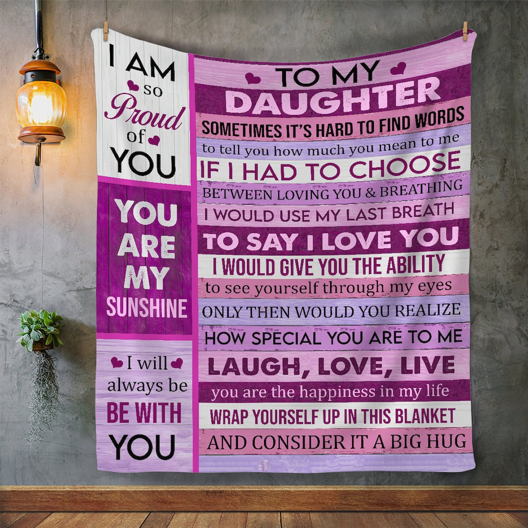 Daughter Blanket From Mom, Gift for Daughter From Dad, Cozy Blanket for
