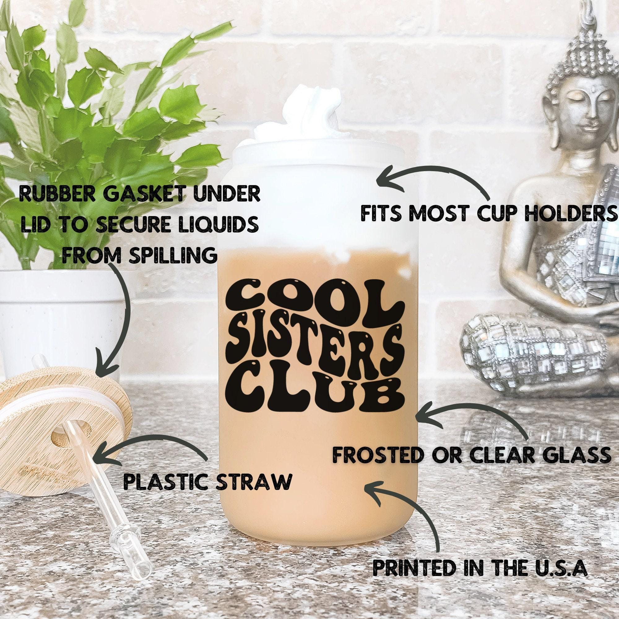 Cool Sisters Club Iced Coffee Cup Personalized Gift for Sister Frosted ...