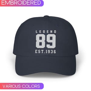 89th Birthday Embroidered Hat, Est.1936 Baseball Cap, Eighty nineth Birthday Cap, Gift for grandpa, Gift from daughter to dad, gift for mom