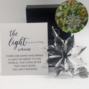 Cadeau personnalisé attrape-soleil en cristal flocon de neige en souvenir étoile attrape-soleil cadeau de sympathie mère cadeau commémoratif pour la perte de grand-père papa