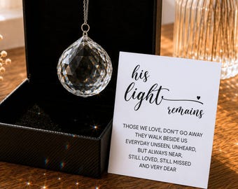 Cadeau personnalisé de condoléances attrape-soleil en cristal cadeau de sympathie pour le décès d'un père, deuil, perte du conjoint, cadeau commémoratif personnalisé