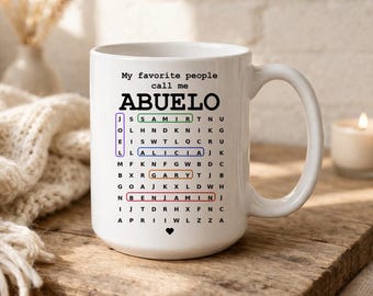 Taza de café Abuelo personalizada, regalo español para abuelo de parte de los nietos, taza de café para el Día del Padre, regalo de cumpleaños