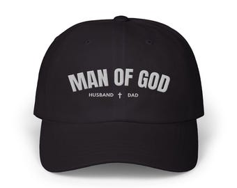 Christian Dad Hat, Embroidered Faith Hat for Men, Man of God Husband Dad, Spiritual Father’s Day Gift, Godly Husband Baseball Cap