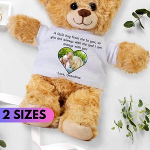Loss of Grandpa Custom Plush Teddy Bear Memorial Gift Custom Photo In loving Memory Keepsake Emotional Support bear for Boy or girl Memory