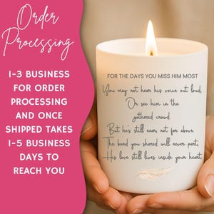 Dad Memorial Candle Loss of Dad Sympathy Gift for Daughter Son Grief Gift for Child Missing Father Bereavement Comfort Miss you dad candle image 9
