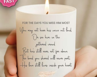 Dad Memorial Candle Loss of Dad Sympathy Gift for Daughter Son Grief Gift for Child Missing Father Bereavement Comfort Miss you dad candle