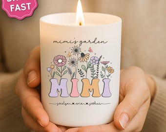 Personalized Mimi Candle Custom Mimi's Garden with Grandkids’ Names Floral Gift for Mimi Mother's Day Gift Mimi Birthday Candle Christmas