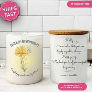 New Beginnings Daisy Gift Candle New Job gift, Graduation candle gift,coworker Farewell gift Good Luck candle, Divorce Inspirational Gift