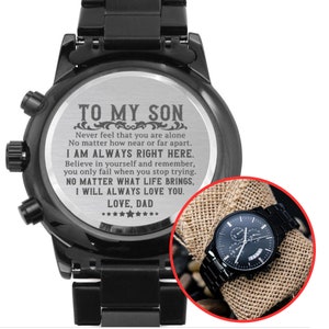 21st Birthday Gift Engraved Watch Gift for Son, Sentimental Birthday Gift from Dad, Graduation Gift from Father, To my Son first communion