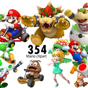 354-Mario PNG, Mario Clipart Bundle, Super Mario Bros PNG sofortiger digitaler Download, Mario Charaktere png für Shirt, Cake Topper, Geburtstag