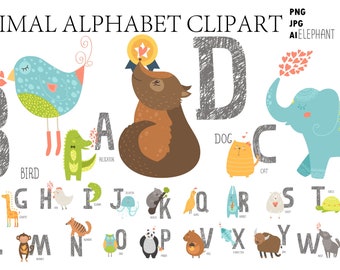 A-Z Animal Alphabet Adventure: 26 Whimsical Characters for Your Every Design Quest!