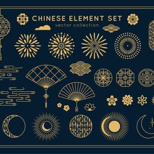 46chinese element set -png-svg-ai,dekorative Elemente, traditionelle Muster, chinesisches Schriftzeichen, Kreisaufkleber, svg, png, digitaler download