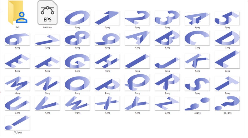 3D Alphabet Clipart: Deep Font (PNG, SVG, EPS) (digital Download) -045 ...