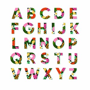 Blossom Your Creativity With Our Floral Alphabet Clipart - Etsy