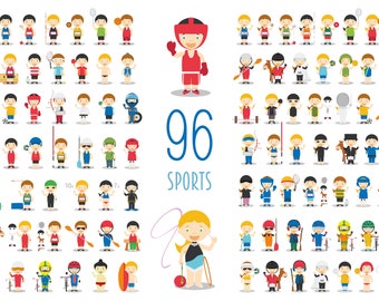 96x Sporting clipart: Where Childhood Dreams Score Big ,children charactor clipart PNG-EPS