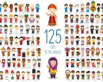 125Enfants du monde clipart PNG，