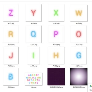 26neon Brilliance Font Collection: Illuminate Your Designs! Png-eps - Etsy