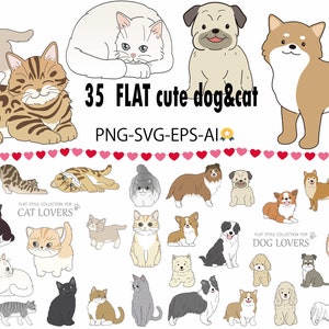 Pawsitively Adorable: Meet Our Furry Friends Collection-35cartoon CUTE dogs and cats  png/svg/eps