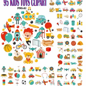 95 Kids Toys clipart: Where Playtime Takes Flight!