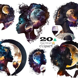 20x Reinas celestiales: retratos en acuarela de jóvenes negras bajo el hechizo cósmico