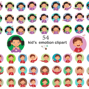 Expressive Children's Emotions Clipart Collection -54 Kids emotion
