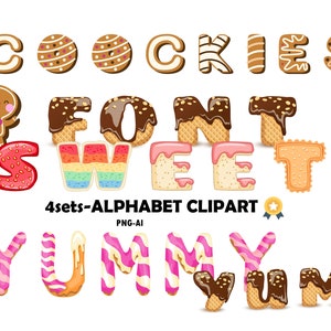 Offrez-vous de doux délices de typographie avec notre police Alphabet Clipart/Coockie