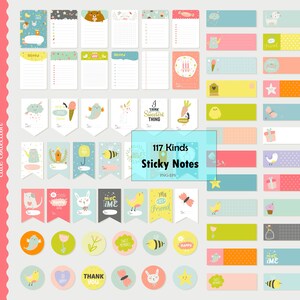 117 Digital Stickers Pack - Pre-cropped Goodnotes OneNote Xodo Notability Noteshelf & PNGs Transparent Background Planner  Stickers