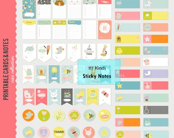 Cute Digital Planner Stickers - 117 PNG Graphics (Goodnotes, OneNote)