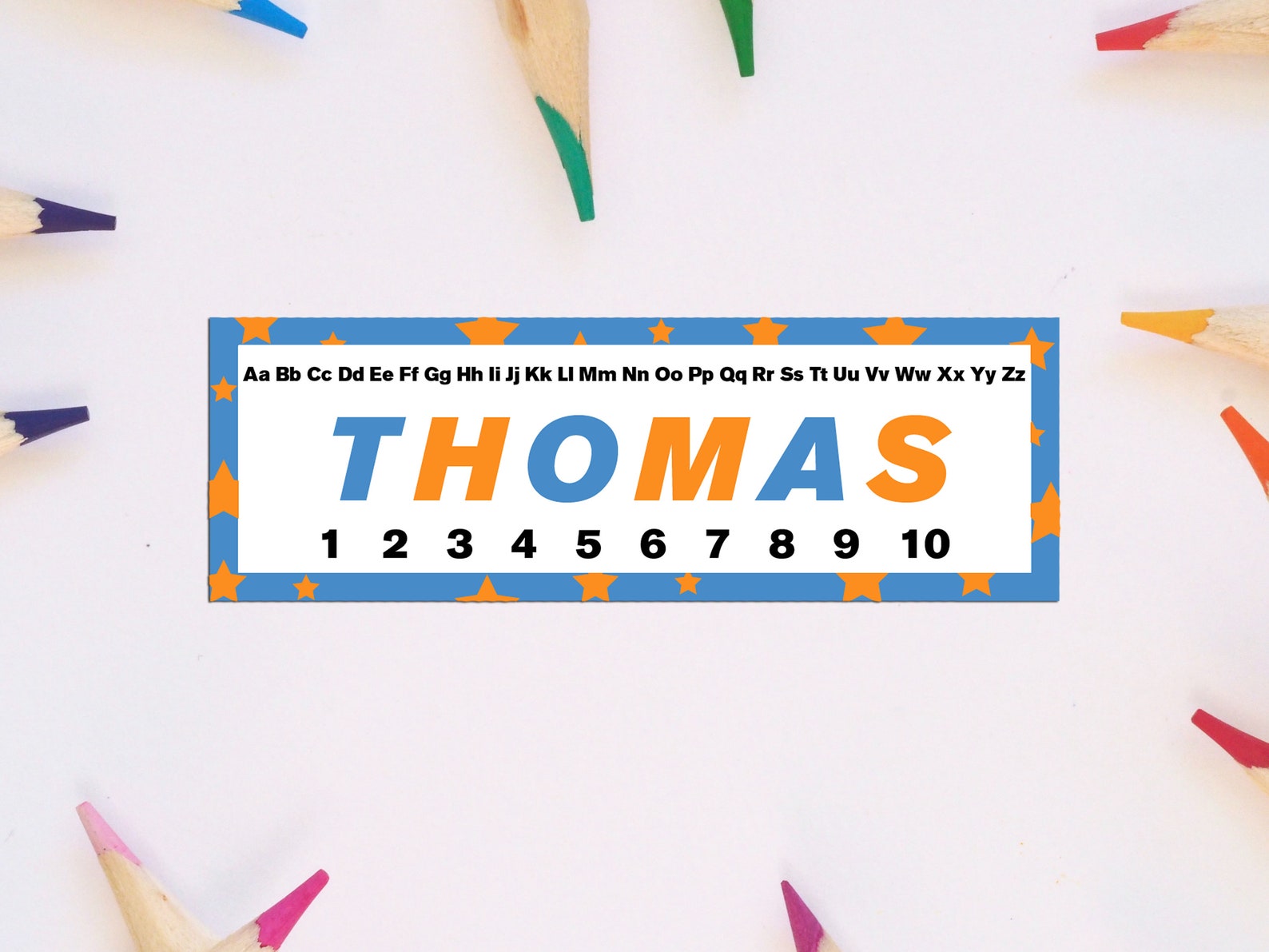 Student Desk Name Tag Alphabet Numbers Custom School Primary Etsy