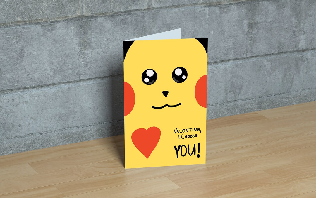 Pikachu Valentine's Day Card Downloadable Printable I Choose You ...