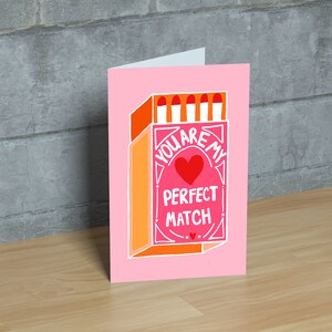 Jij bent mijn perfecte match Valentijnsdag verjaardagskaart downloadbare print Liefde Beste vriend vriend vriend vriendin man vrouw cadeau