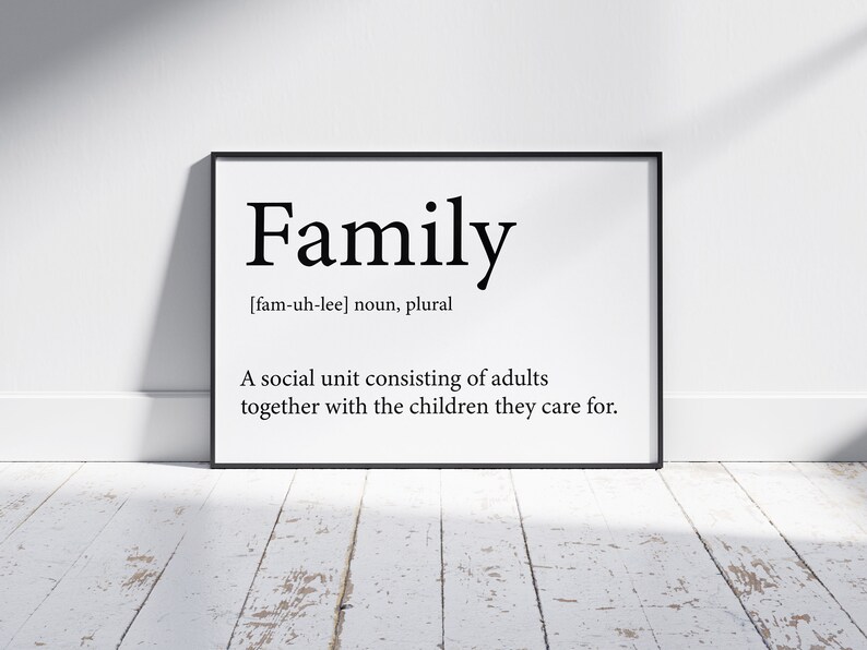 Word Definition Print Family Words Define Office Living Room Dictionary