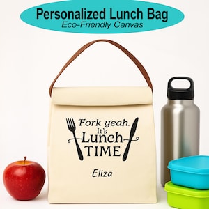 Bolsa de lona personalizada para el almuerzo: bolsa térmica "Fork Yeah"
