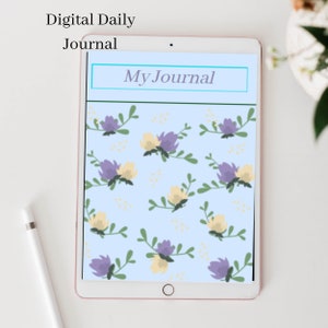 Purple and Beige Flower Digital Journal | Great for Goodnotes | Digital Journals on the Go