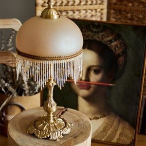 Western Antique Table Lamp Medieval European Bedside Living Room Study Brass Decorative Lamp