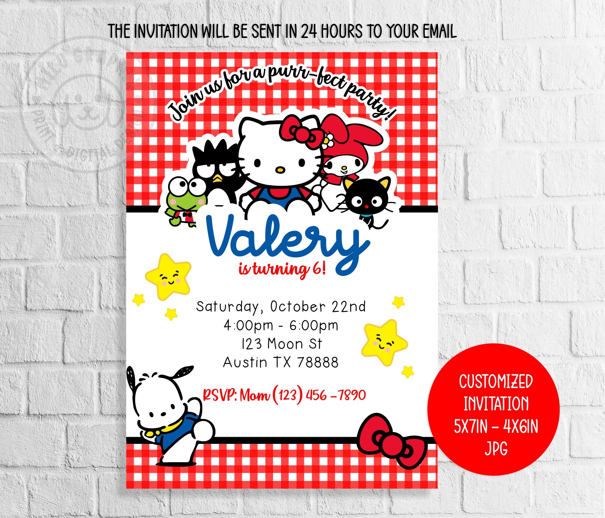 Hello Kitty Christening Invitations