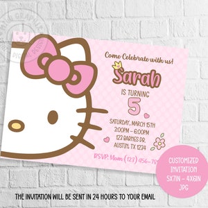 Kitty Birthday Party Invitation,Kitty birthday party invite, magical birthday party,Kitty invite,digital file