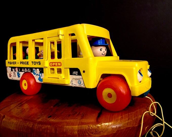 Fisher Price School Bus 192 Little People Vintage Toy Complete Works Etsy
