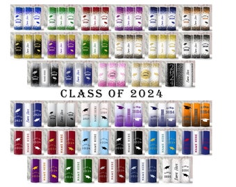 Class of 2024 Tumbler Design Wrap Bundle 32, Edit in Canva, Mix and Match Colors, Sublimation Template for 20 oz Skinny Tumbler PNG Digital