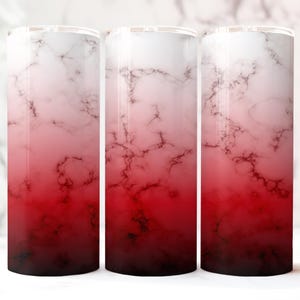 Marble Red Ombre Tumbler Design Wrap 30 oz & 20 oz Skinny Tumbler PNG 2 FILES Sublimation design Gradient Dark Red Tumbler Commercial Use