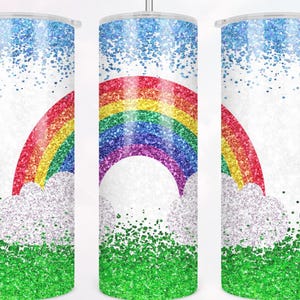 Rainbow  Wrap Design Tumbler Sublimation Design, 20 oz Skinny Straight Tumbler Wrap and Tapered Sublimination